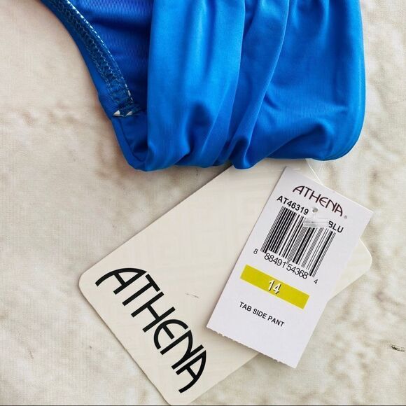 Athena Blue Tab Side Bikini Bottom Sz 14 NWT - Picture 5 of 10